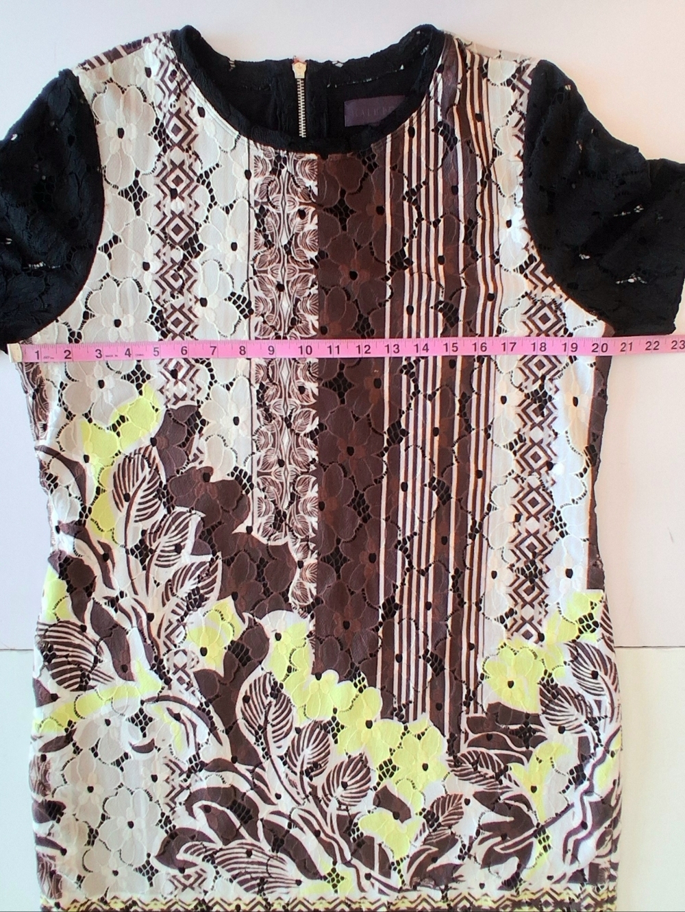 Hale Bob Eyelet Lace Overlay Shift Dress Sz Lg - Picture 11 of 13
